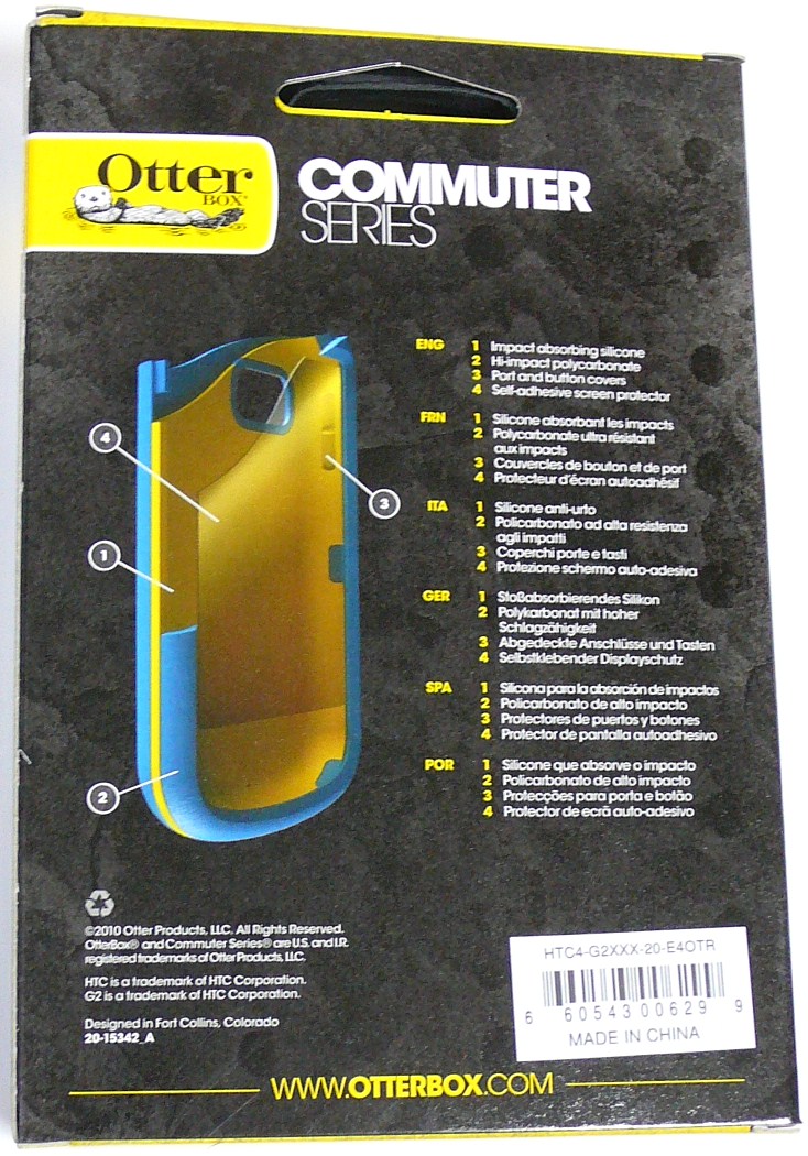 OTTERBOX HTC G2 HTC Desire Z Commuter Case Retail Pack 660543006299 